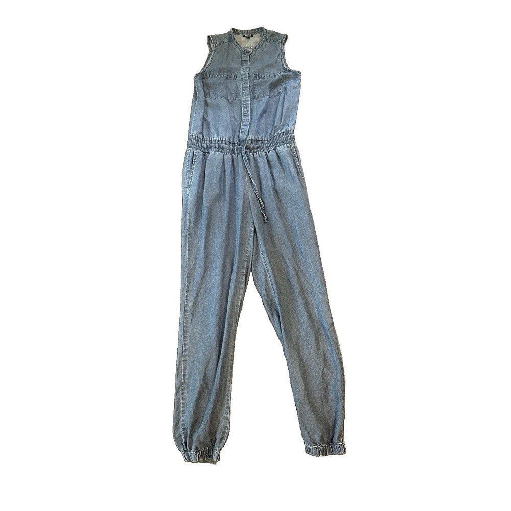 Lyocell Chambray Ana Womens Jogger Jumpsuit XS Utility Sleeveless Boiler Suit